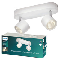 LED STAR stropní svítidlo 2x 4,5W 2700K stmívatelné reflektorové svítidlo pohyblivé bílé PHILIPS