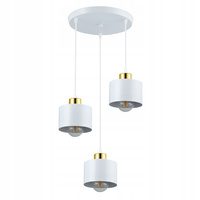 Masterled 3x E27 Kulaté závěsné svítidlo Elza v bílém zlatě