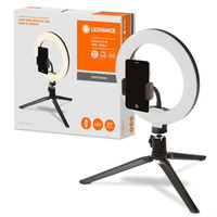 Mobilní LED kruhová stojací lampa pro selfie 5.5W 250lm CCT 20cm Bluetooth LEDVANCE + dálkové ovládání