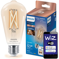 LED žárovka E27 ST64 7W = 60W 2700-6500K FILAMENT SMART WiFi Philips WiZ
