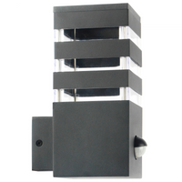 Zahradní lampa Nástěnná lampa TEKSAS PIR E27 IP44 senzor grafitový GOLDLUX (Polux)