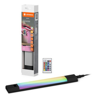 LED světlo pod skříňku se senzorem pohybu 4W 230lm 3000K teplé RGBw stmívatelné dálkové ovládání černé 30cm lineární hrany Ledvance