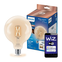LED žárovka E27 G125 7W = 60W 2700-6500K FILAMENT SMART WiFi Philips WiZ