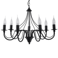 MINERWA Závěsné stropní svítidlo 7 7xE14 Tradiční lustr černý SOLLUX