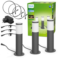 Základní sada PEDESTAL GardenLink svítidel 3x6W 12V 2700K IP44 Antracit PHILIPS