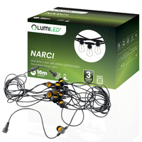 Venkovní řetěz 10m, 10x E27 NARCI LUMILED