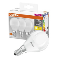 3x LED žárovka E14 P45 5W = 40W 470lm 2700K Teplá bílá 300° OSRAM Základna