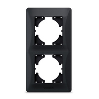 Horizontální rámeček pro dvojité zásuvky Povrchová montáž Černá BINERA VIDEX