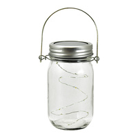 LED solární závěsné zahradní svítidlo LANTERN JAR 3000K sklo GOLDLUX (Polux)