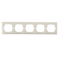 Horizontální 5násobný rám pro povrchovou montáž do zásuvky Beige LOGI Kanlux