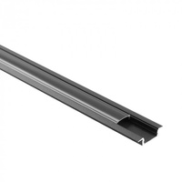 Hliníkový profil LED pod omítku černý 1m s černým difuzorem pro LED pásky + krytky Ecolight řady P