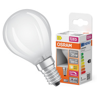 LED žárovka P45 Ball E14 2,2W = 25W 300lm 2700K Warm CRI90 300° Stmívatelné vlákno SUPERSTAR PLUS CLASSIC Osram