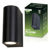 Zahradní nástěnná lampa 2x GU10, Černá ALLIUM LUMILED
