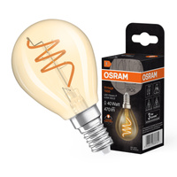 Dekorativní LED žárovka P45 Sphere E14 4,9W = 40W 470lm 2200K Warm CRI90 300° Amber Filament Dimmable Vintage 1906 Osram