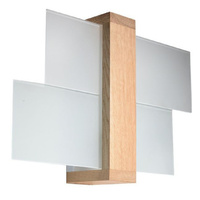 Nástěnné svítidlo FENIKS 1 E27 Moderní bílá a dřevo SOLLUX