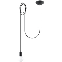 EDISON 1 LONG E27 Závěsné stropní svítidlo 3m Loft Black SOLLUX