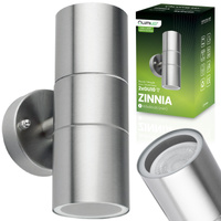 Zahradní nástěnná lampa GU10, IP44 nastavitelné nahoru a dolů Černá INOX LUMILED
