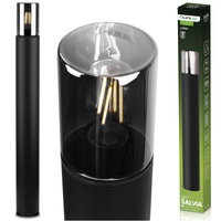 Venkovní stojací stožáry Zahradní lampa pro žárovku E27 Černé sklo IP54 80 cm SALVIA LUMILED