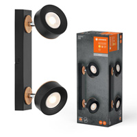 LED stropní nástěnné svítidlo Nástěnné povrchové svítidlo 9,6W 615lm CCT Dekorativní černý bod Pluto Ledvance