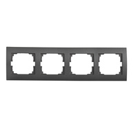 Horizontální povrchový čtyřnásobný rámeček pro zásuvku Grafit LOGI Kanlux
