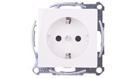 Merten System M Jednozásuvka Schuko 16A IP20 s polárními bílými clonami MTN2400-0319