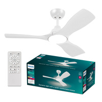 Stropní ventilátor 28W LED stropní svítidlo 24W 2650lm 3000/4300/6500K CCT White + Pilot Olas Philips
