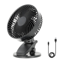 Stolní ventilátor s klipem Přenosný dobíjecí USB-C černý Viento Windstar Kobi