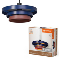 Dekorativní stropní závěsné svítidlo E27 s převisem Modrá růžová Dekor Ledvance