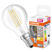 LED žárovka E14 P45 CL 4W = 40W 470lm 2700K Teplá bílá 300° vlákno OSRAM STAR