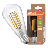 LED žárovka E27 ST64 CL 4W = 60W 840lm 3000K Teplá bílá 360° Filament OSRAM ULTRA EFFICIENT