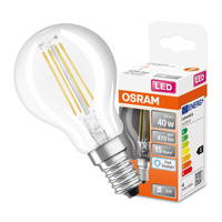 E14 P45 CL LED žárovka 4W = 40W 470lm 6500K Studená bílá 300° vlákno OSRAM STAR