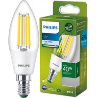 LED svíčková žárovka E14 B35 2.3W = 40W 485lm 4000K Neutrální bila vlákno PHILIPS Ultra Efficient