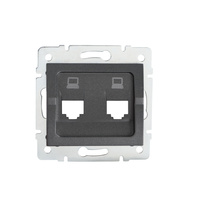 Adaptér internetové zásuvky RJ45 Square Graphite LOGI Kanlux