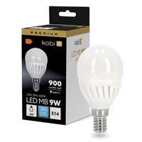 LED žárovka E14 Ball 9W 900lm 6000K Cold 200° Premium Kobi