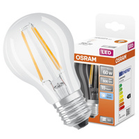 LED žárovka E27 A60 6.5W = 60W 806lm 4000K Neutrální bila 300° vlákno OSRAM STAR