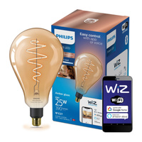 LED žárovka E27 PS160 6W = 25W Filament Amber SMART WiFi Philips WiZ