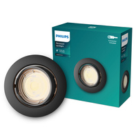 LED GU10 zapuštěná pod omítku hliníková kruhová černá Peridot Philips