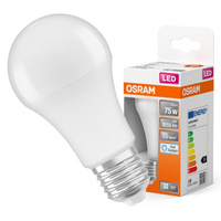 E27 A75 LED žárovka 10W = 75W 1055lm 6500K Studená bílá 200° OSRAM STAR