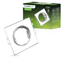 Halogenové svítidlo pod omítku Pevné čtvercové svítidlo PAVO Chrome Sheet MR16 GU10 LUMILED