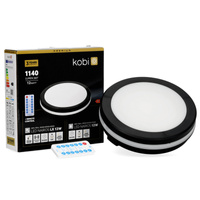 LED stropní koupelnové svítidlo pro povrchovou montáž 12W 1140lm CCT 120° s pohybovým a soumrakovým senzorem černé IP65 IK08 Nairos Kobi