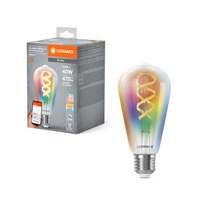 LED žárovka E27 4,8W = 40W 470lm RGBW CCT Stmívatelná SMART+ WiFi Filament Edison Ledvance