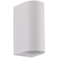 Venkovní nástěnné svítidlo shora dolů s LED 2x GU10 BOSTON GOLDLUX (Polux) ALUMINIUM White oválné