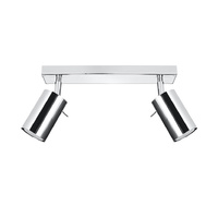 Svítidlo pro povrchovou montáž RING 2 2xGU10 Reflektor halogenový pohyblivý minimalistický chrom SOLLUX