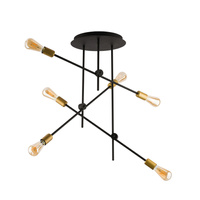 AXIS Stropní svítidlo 9297 Nowodvorski černá-měď 6xE27 závěsné ocelové průmyslové