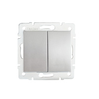 Spínač dvojitý vypínač 10A Square Silver LOGI Kanlux