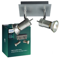 Stropní svítidlo LED TITAN 2x GU10 Reflektor Pohyblivé svítidlo Hliník PHILIPS