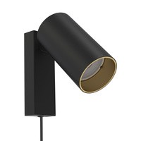 MONO I 7765 Nowodvorski Černo-zlatá nástěnná lampa GU10 s kabelem Moderní