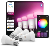 4x LED žárovka E27 A60 6W = 60W 810lm 1800-20000K CCT + RGB SMART Smart Bluetooth ZigBee White and Color Ambiance Philips HUE