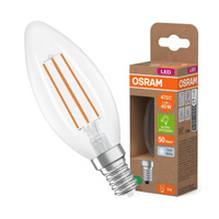LED žárovka B35 Candle E14 2,2W = 40W 470lm 4000K Neutrální 320° 214lm/W CLASSIC ENERGETICKÁ ÚSPORNOST Osram