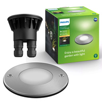 LED zahradní lampa na zem MOSS myGarden 3W 2700K IP67 kulatá stříbrná PHILIPS